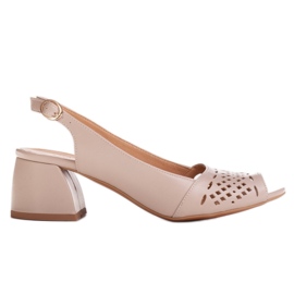 Marco Shoes Sandali beige con perforazione