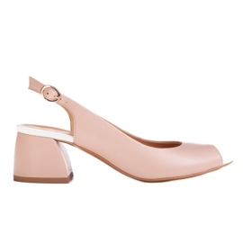 Marco Shoes Sandalo 1506P in pelle rosa con tacco stabile