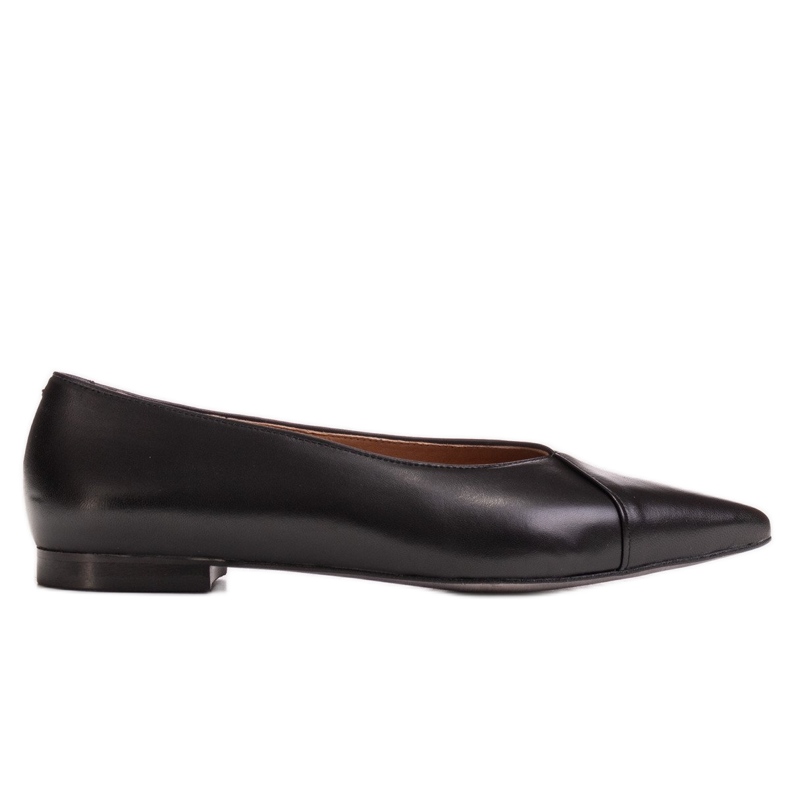 Marco Shoes Ballerine in pelle fiore nera nero