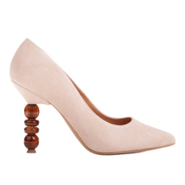 Marco Shoes Décolleté in camoscio beige con pietre