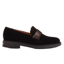 Marco Shoes Mocassini neri con velour con decorazioni nero