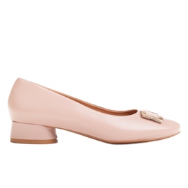Marco Shoes Ballerine in pelle rosa con decorazione dorata