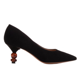 Marco Shoes Décolleté nere con pietre ambra nero