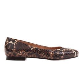 Marco Shoes Ballerine marroni con motivo serpente marrone