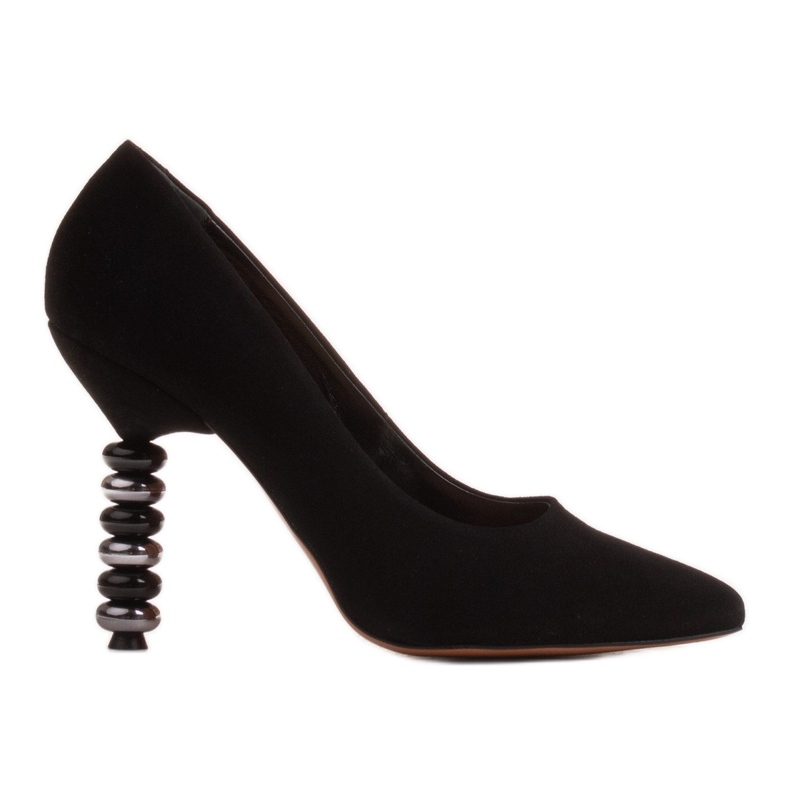 Marco Shoes Tacco in camoscio nero con pietre