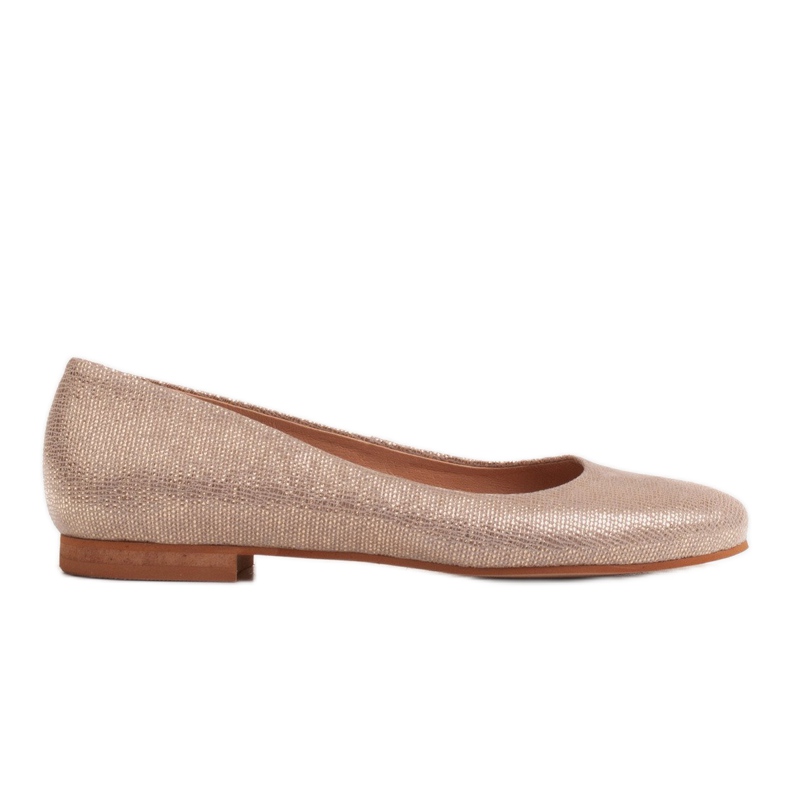Marco Shoes Ballerine in morbida pelle scamosciata d'oro