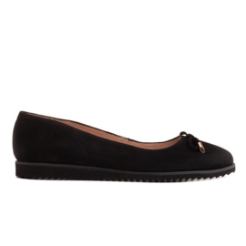 Marco Shoes Ballerine nere in camoscio naturale nero