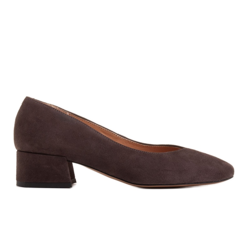 Marco Shoes Décolleté in camoscio marrone con scollo a V