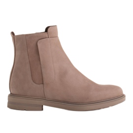 Marco Shoes Stivali leggeri isolati con fondo piatto in pelle naturale beige