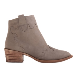Marco Shoes Stivali grigi in pelle scamosciata naturale senza isolamento grigio