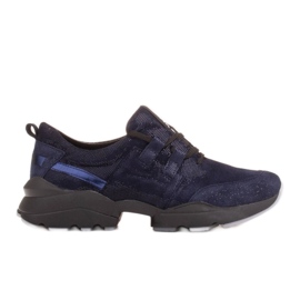 Marco Shoes Sneakers sportive realizzate in pelle scamosciata naturale di alta qualità blu