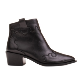 Marco Shoes Stivali neri in pelle a grana naturale nero