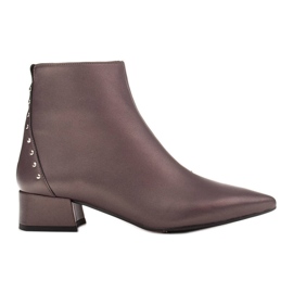 Marco Shoes Marco 1653b stivali con tacco basso in pelle marrone