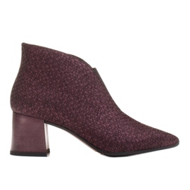 Marco Shoes Stivaletti bordeaux snelli 1779B in pelle con tomaia in gomma rosso multicolore