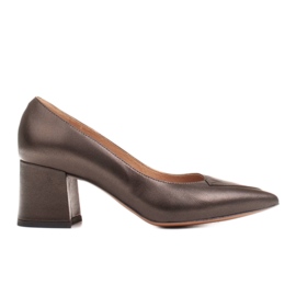 Marco Shoes Eleganti décolleté 1434P da donna marroni con grana marrone