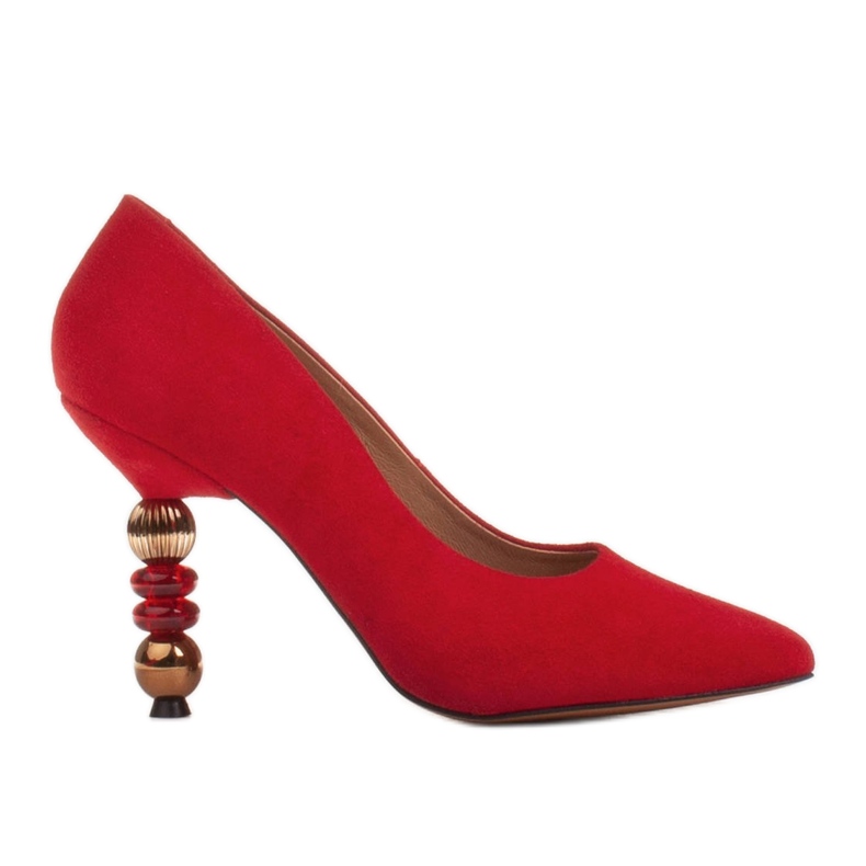 Marco Shoes Tacchi in camoscio rosso con pietre