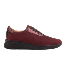 Radoskór Comode scarpe da donna bordeaux per un piede più ampio rosso