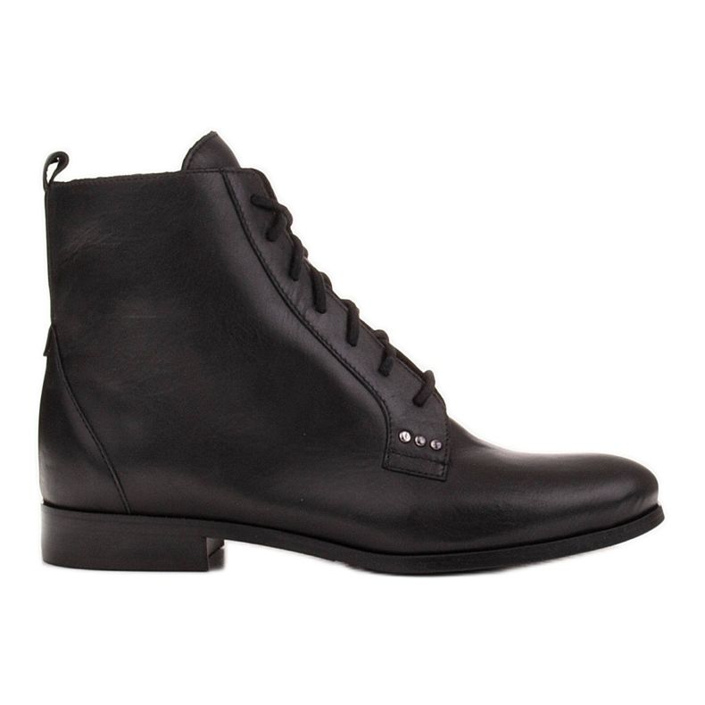 Marco Shoes Stivali in pelle con suola piatta nero