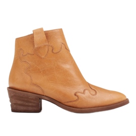Marco Shoes Stivali gialli in pelle naturale stropicciata irregolarmente giallo