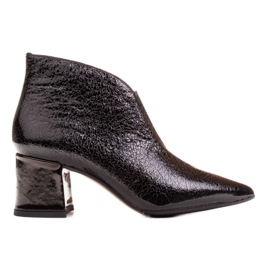 Marco Shoes 1460B stivaletti slim in pelle nera con tomaia in gomma nero