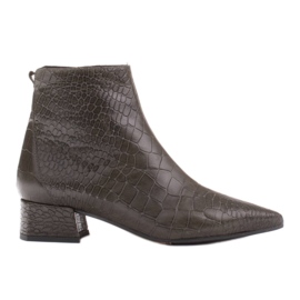 Marco Shoes Stivali sottili con pelle interessante a tema animale verde
