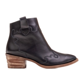 Marco Shoes Stivali blu scuro realizzati in pelle a grana naturale