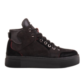 Marco Shoes Stivaletti sportivi leggeri realizzati in nabuk naturale di alta qualità nero
