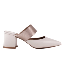 Marco Shoes Pantofole da donna eleganti per l'estate beige bianca