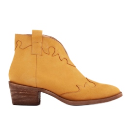 Marco Shoes Stivali non isolati con camoscio e inserti ondulati marrone giallo