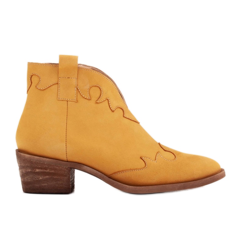 Marco Shoes Stivali non isolati con camoscio e inserti ondulati marrone giallo