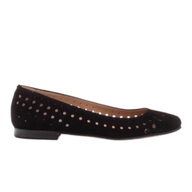 Marco Shoes Ballerine da donna con perforazione sulla tomaia nero