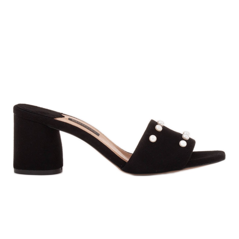 Marco Shoes Pantofole da donna Marco in camoscio naturale nero