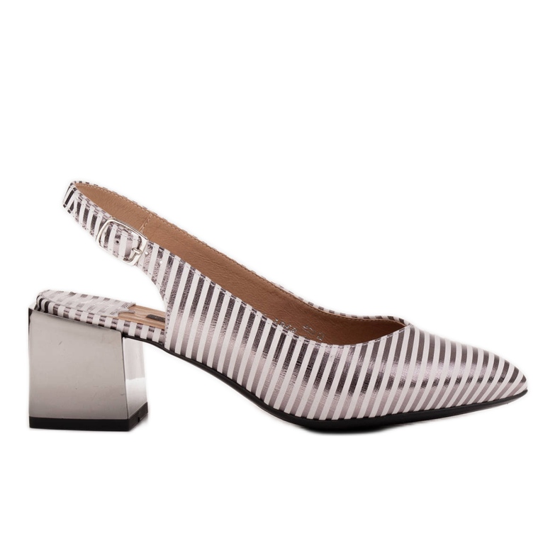 Marco Shoes Eleganti décolleté da donna con righe metallizzate d'argento