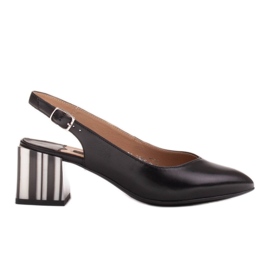 Marco Shoes Décolleté da donna eleganti con tacco zebrato nero