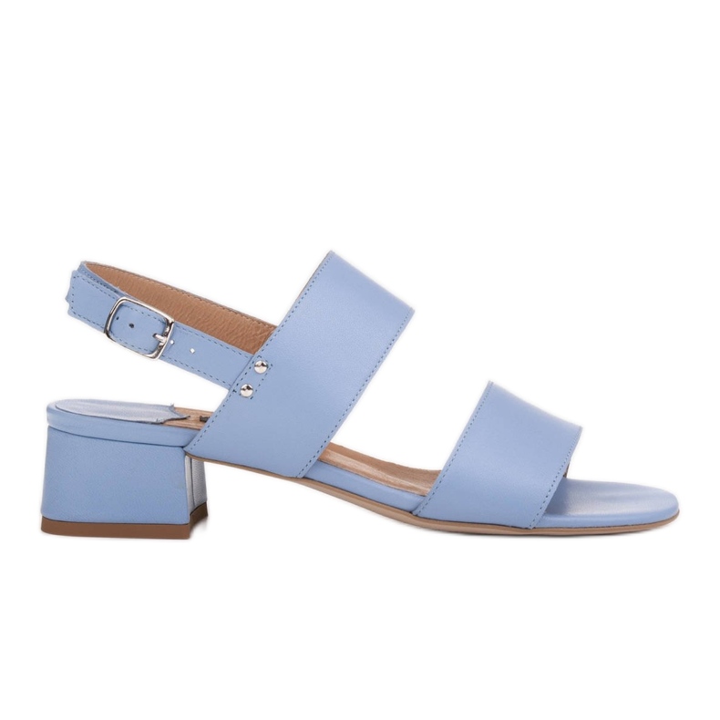 Marco Shoes Sandali Cinta con tacco rivestito in pelle blu