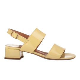 Marco Shoes Sandali Cinta con tacco rivestito in pelle giallo