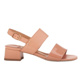 Marco Shoes Sandali Cinta con tacco rivestito in pelle arancia