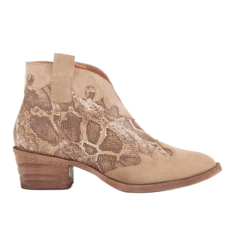 Marco Shoes Stivali non isolati con camoscio e inserti ondulati beige
