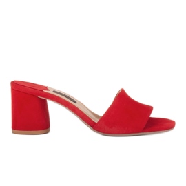 Marco Shoes Pantofole da donna Marco in camoscio naturale rosso