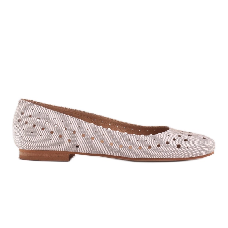 Marco Shoes Ballerine da donna con perforazione sulla tomaia beige
