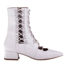 Marco Shoes Stivali intrecciati con cinturino bianco