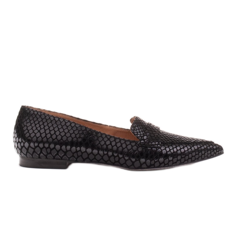 Marco Shoes Ballerine in pelle scamosciata di serpente nero
