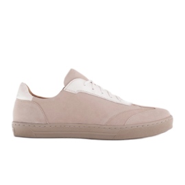 Marco Shoes Sneakers sportive realizzate in pelle scamosciata naturale di alta qualità beige