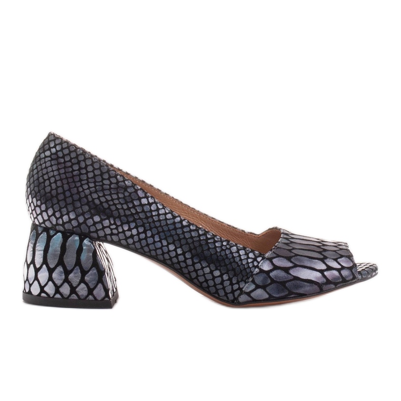 Marco Shoes Calzature da donna comode con la parte anteriore aperta blu navy
