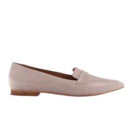 Marco Shoes Ballerine in pelle scamosciata di serpente beige
