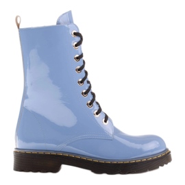 Marco Shoes Stivaletti alti, stivali legati su una suola traslucida blu