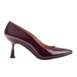 Marco Shoes Eleganti décolleté in lacca bordeaux rosso