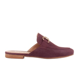 Marco Shoes Pantofole da donna in camoscio con ornamento rosso multicolore