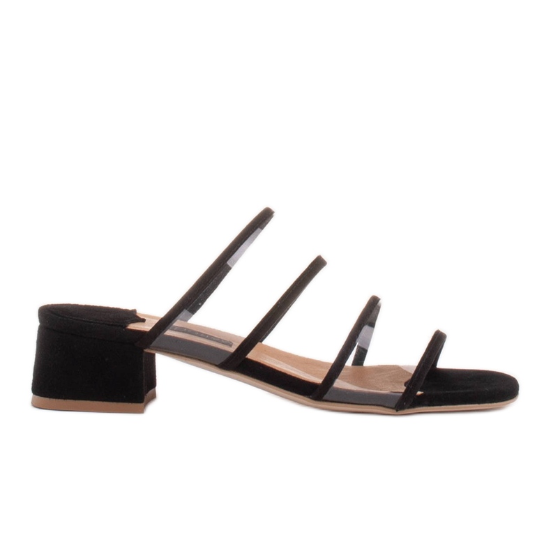 Marco Shoes Pantofole da donna con strisce traslucide nero