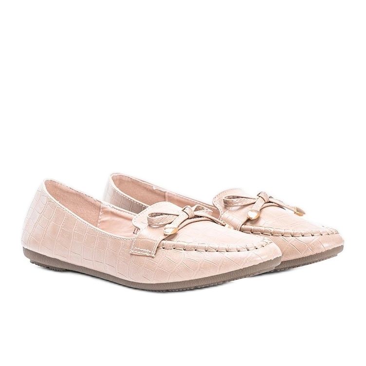 Mocassini beige nel motivo coccodrillo Miriam